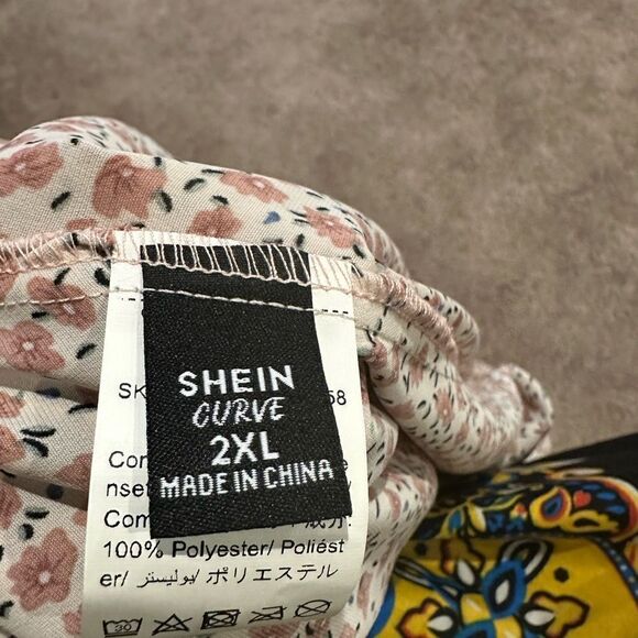 SHEIN Curve Floral Sundress Spaghetti Straps Side Split Adjustable Strap - Picture 8 of 9